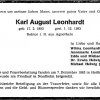 Leonhardt Karl August 1893-1983 Todesanzeige